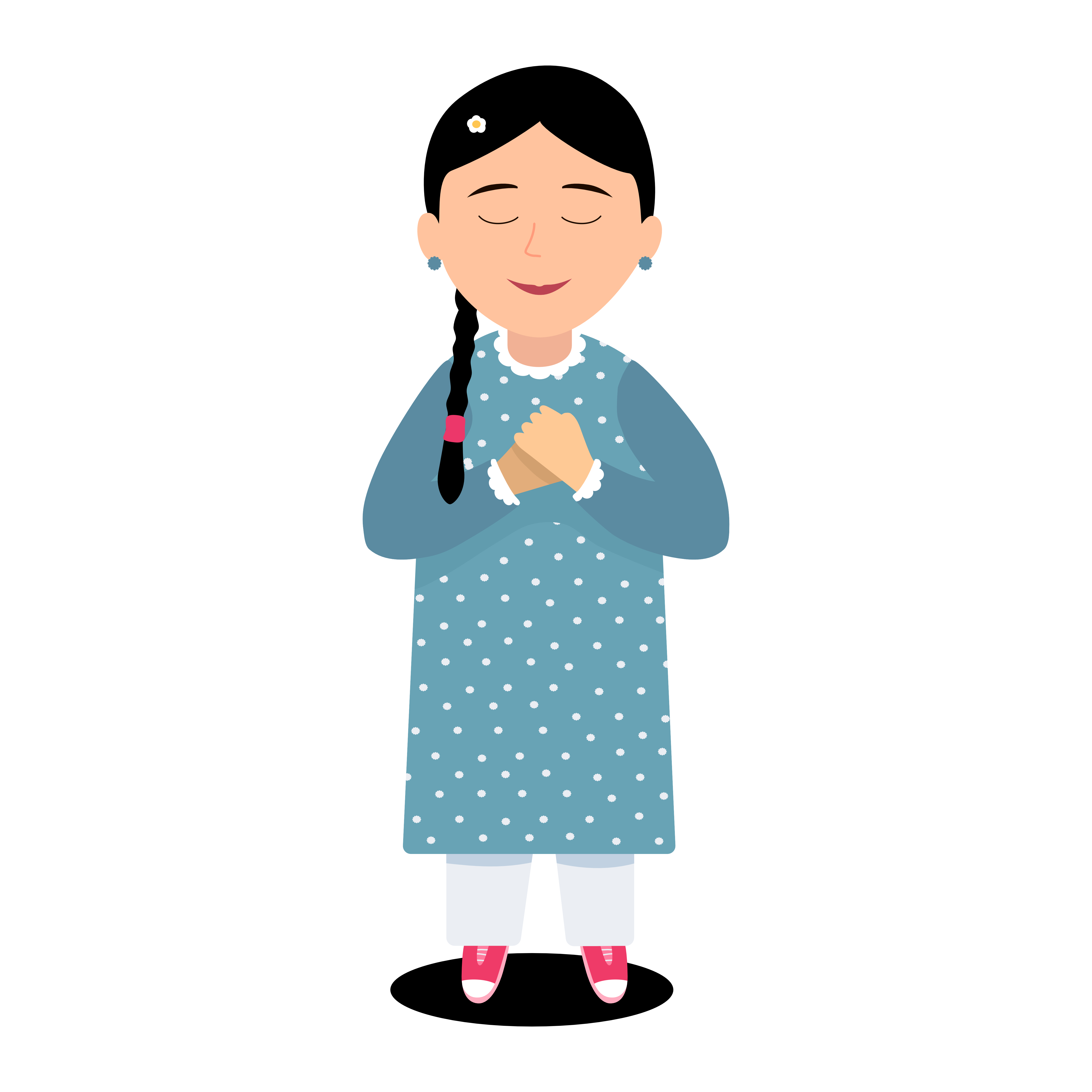 Girl with eyes closed