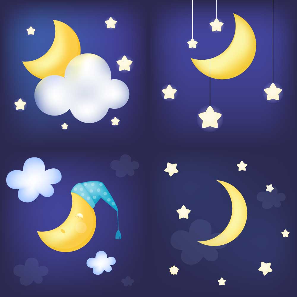 Moon set cartoon0