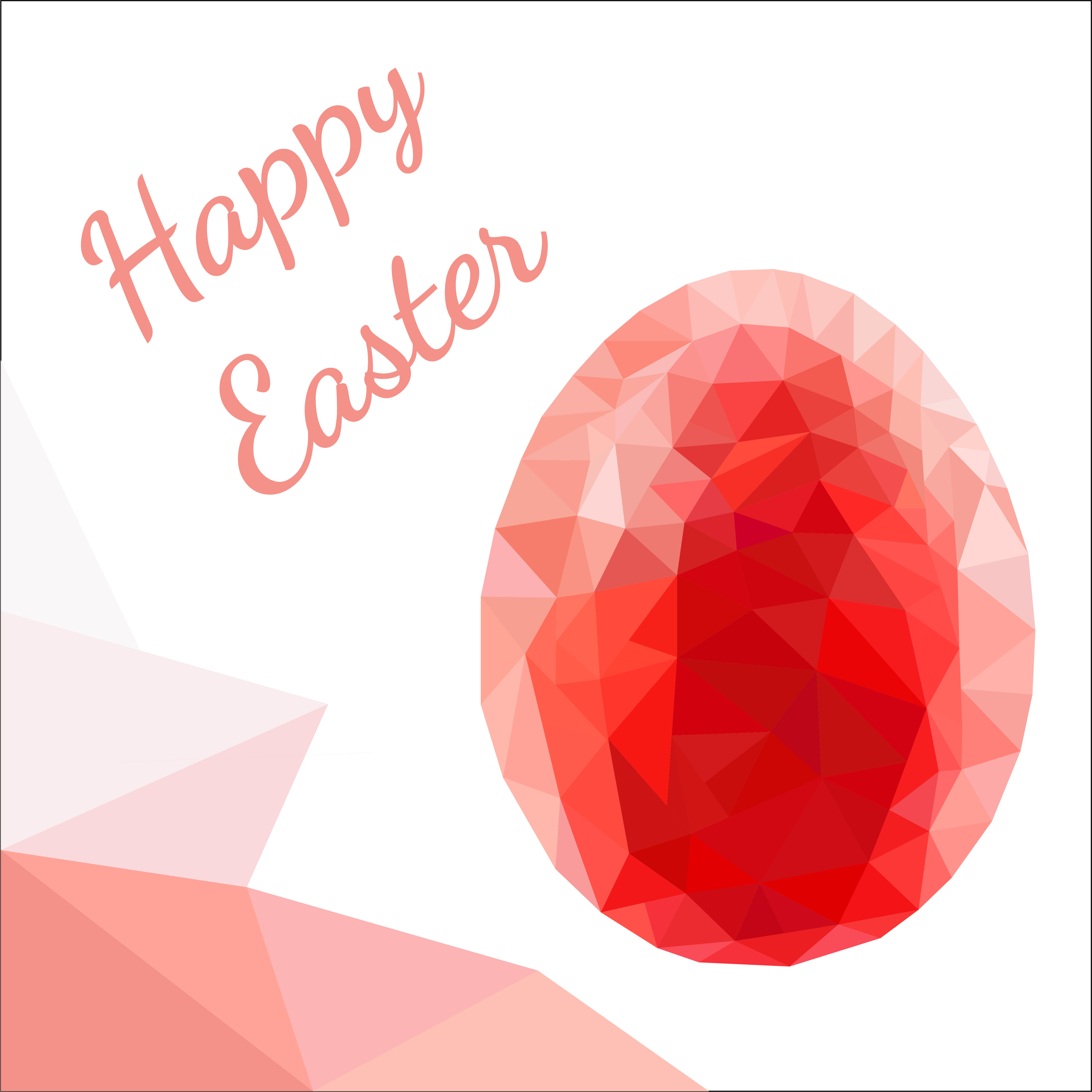 Vector easter egg triangular card