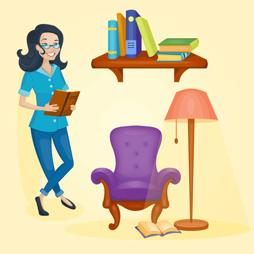 Book and girl