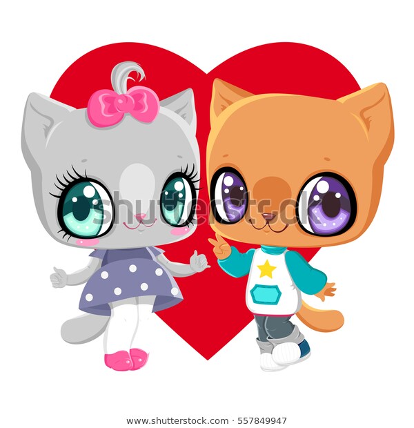 Kittens boy girl on background 600w 557849947