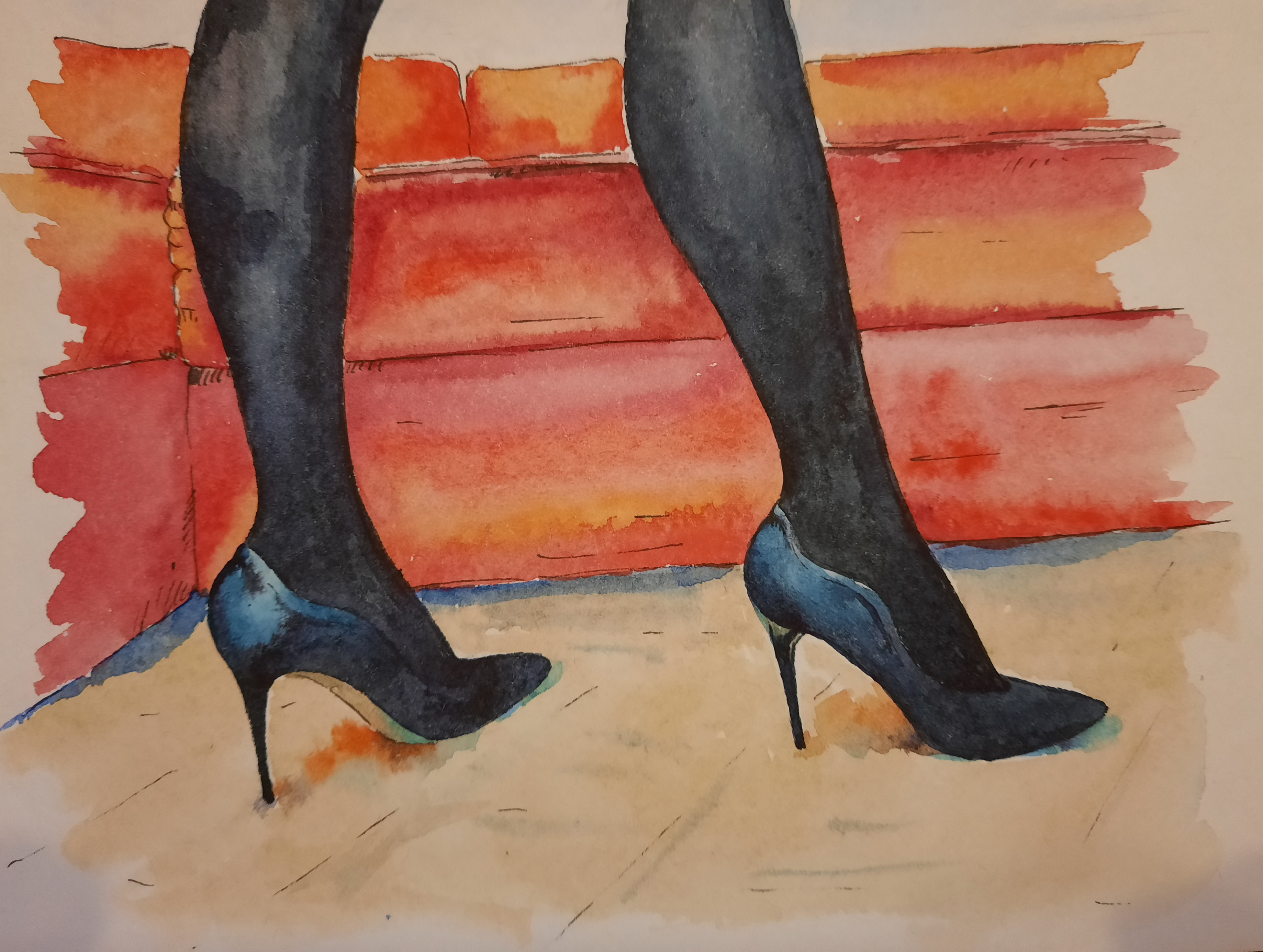 Highheels black red
