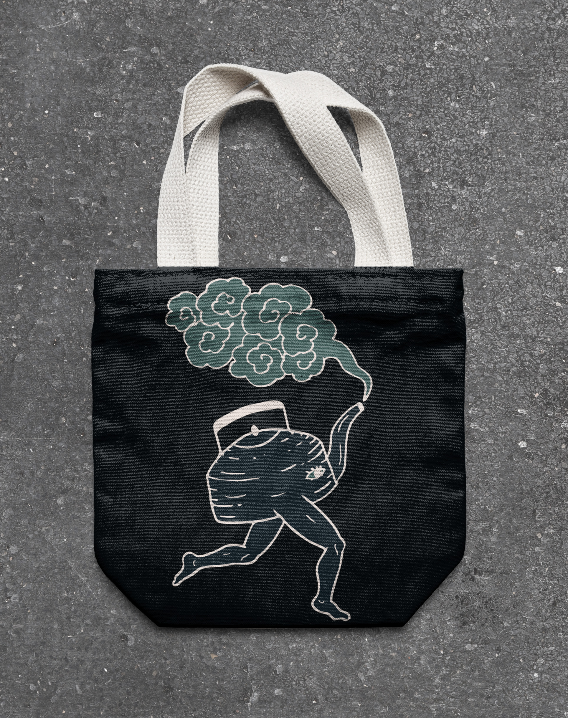 Small canvas tote bag mockup