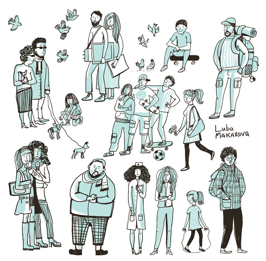 A large set of different people