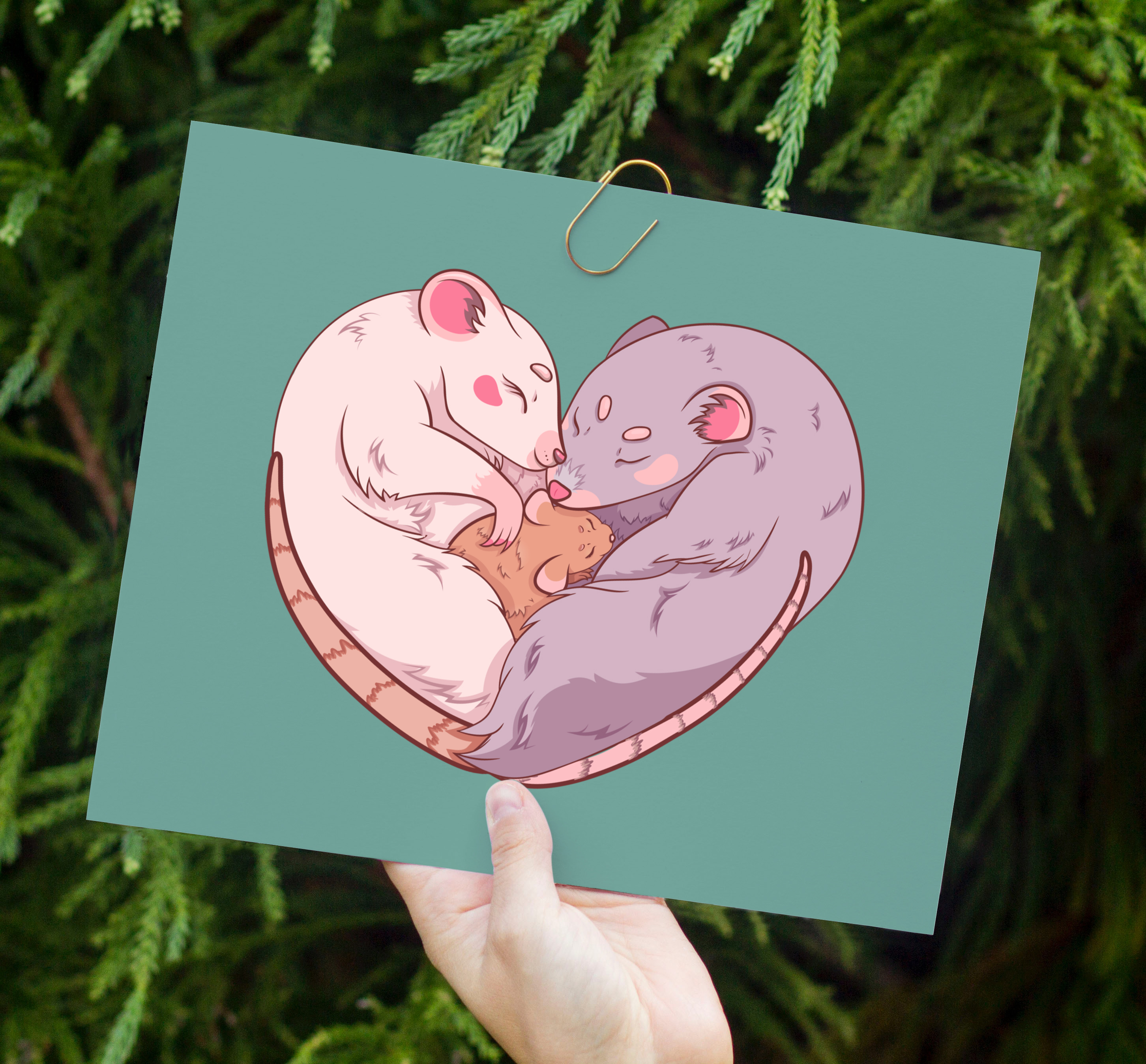 Hand holding card mockup