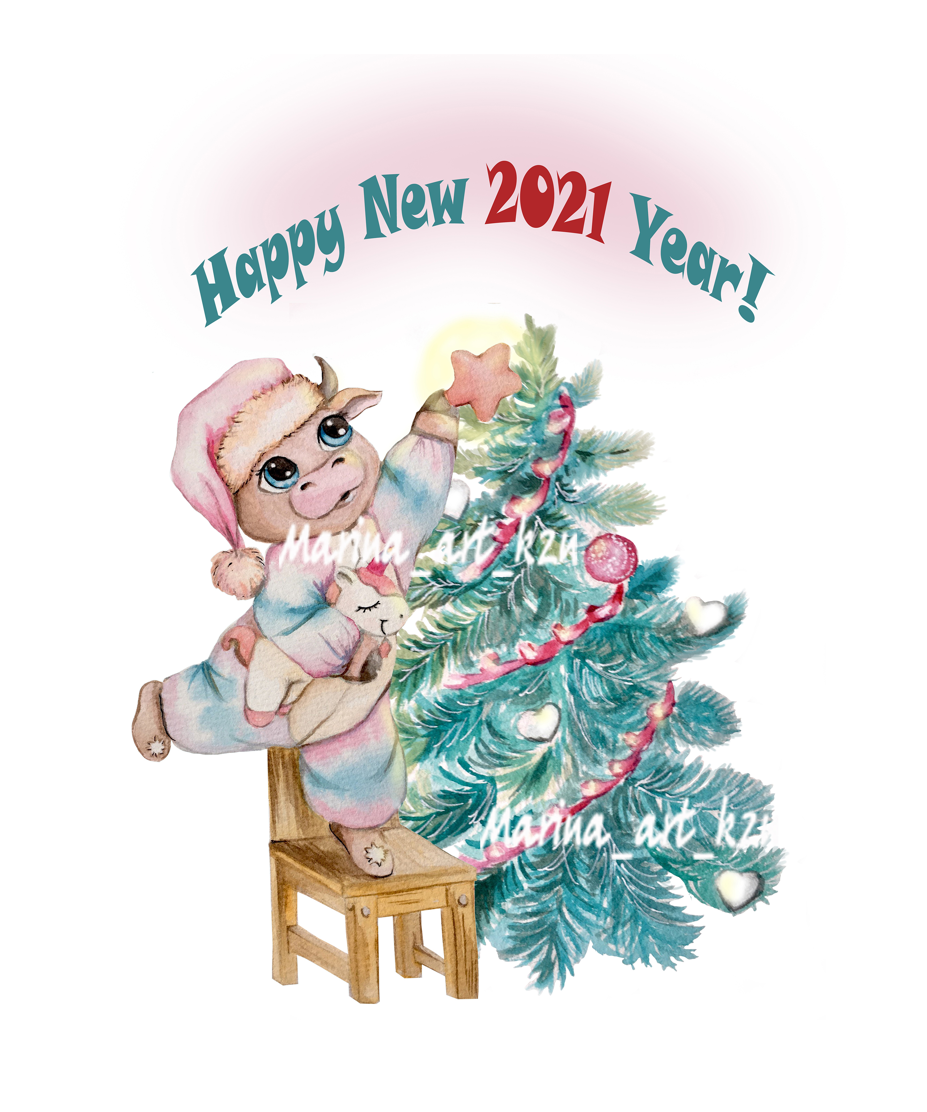 Bull 2021 new year card %d0%b8%d0%bb%d0%bb