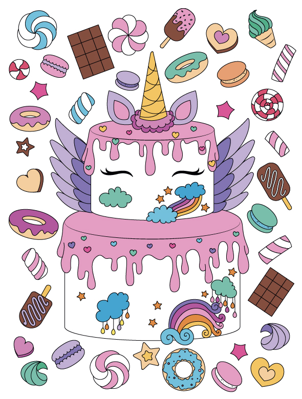 Unicorn cake color