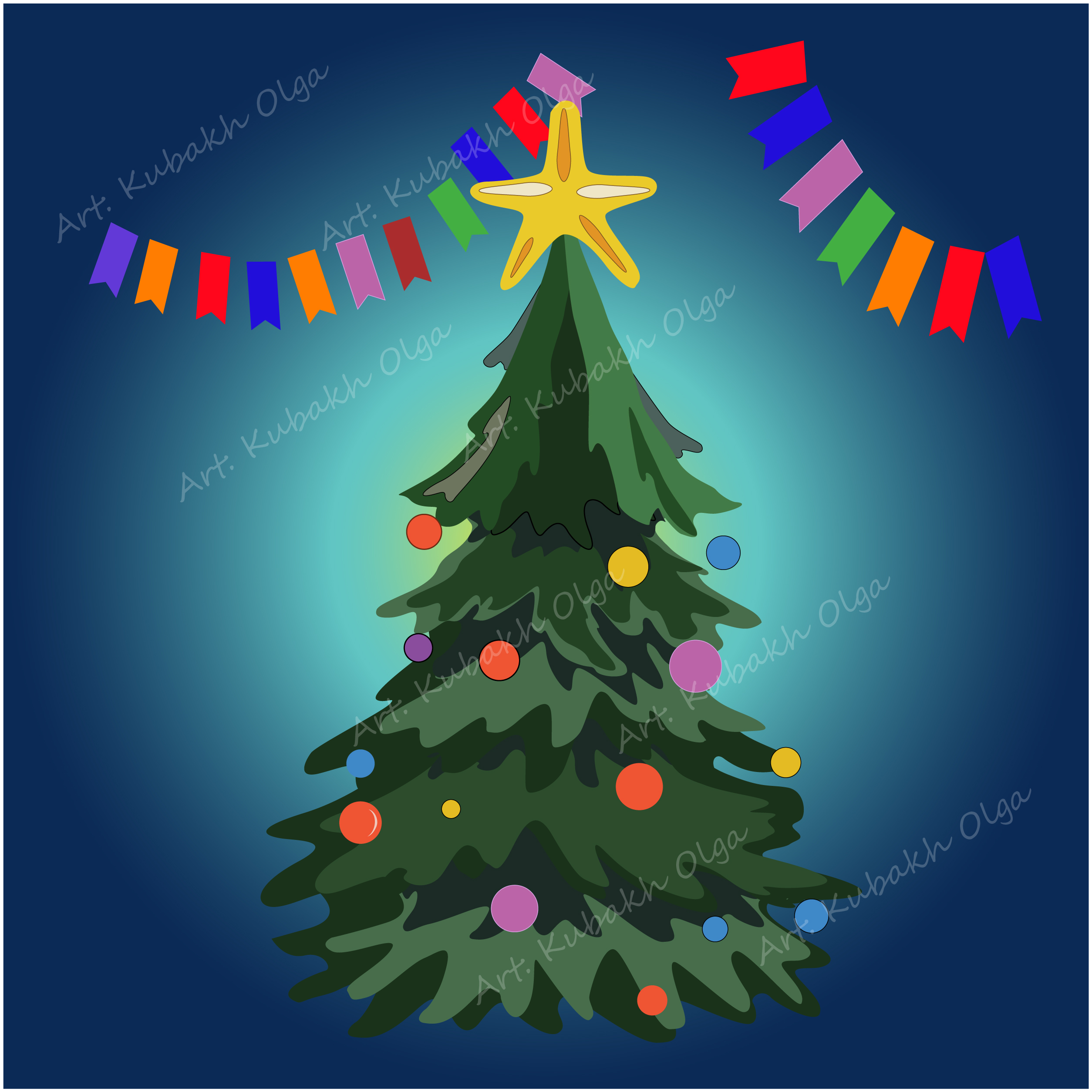 Christmas tree. children game card.