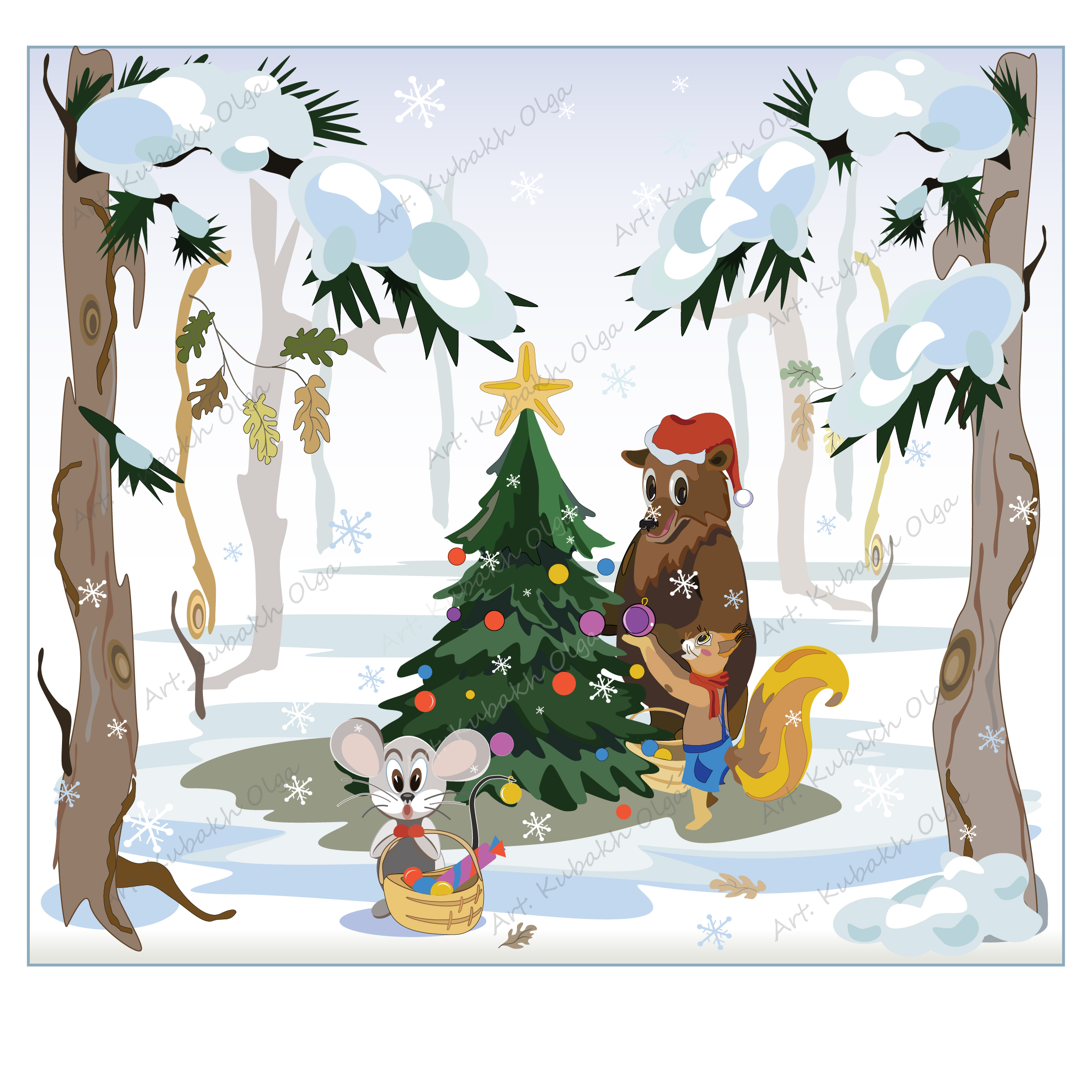 Christmas in the forest.