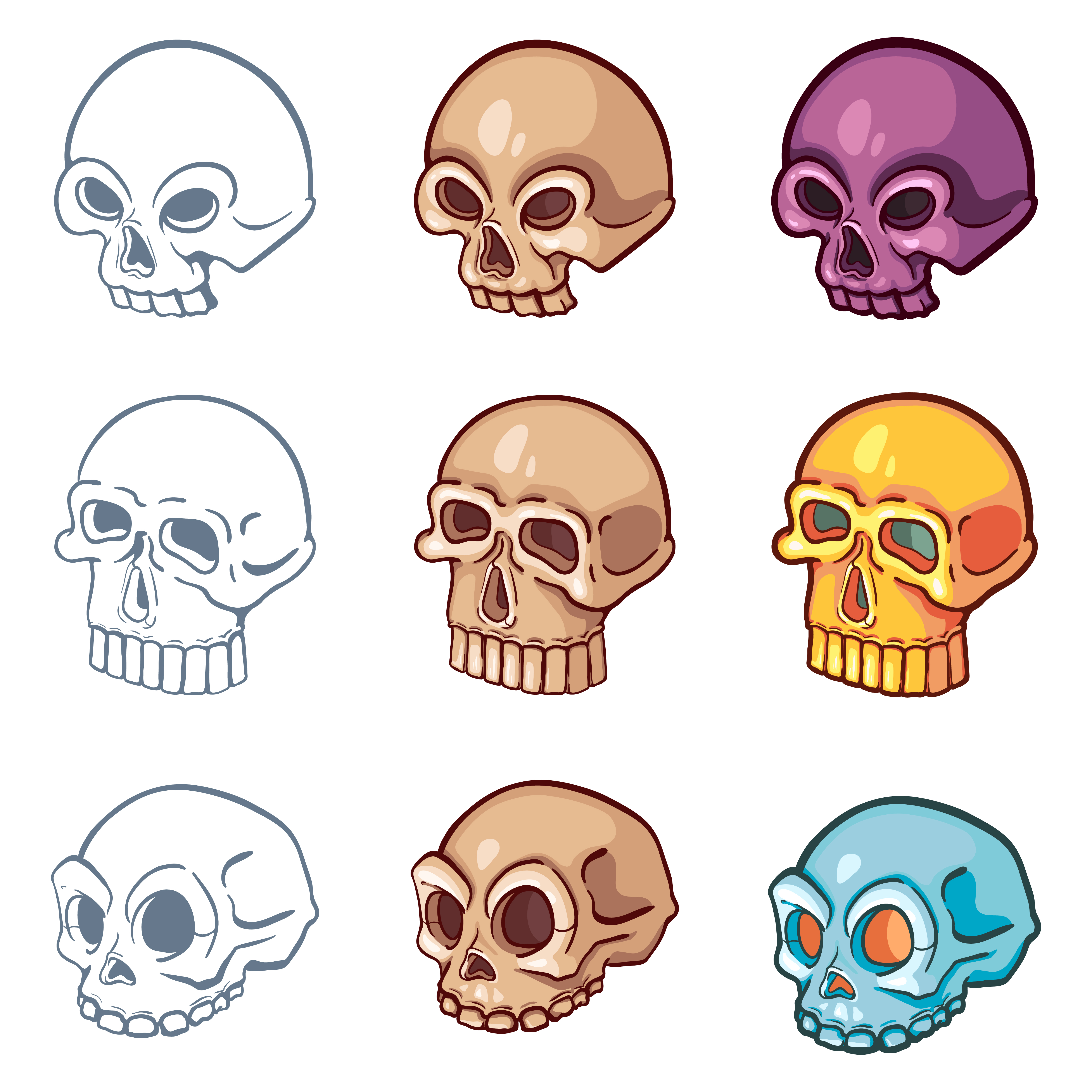 Stylize skull set