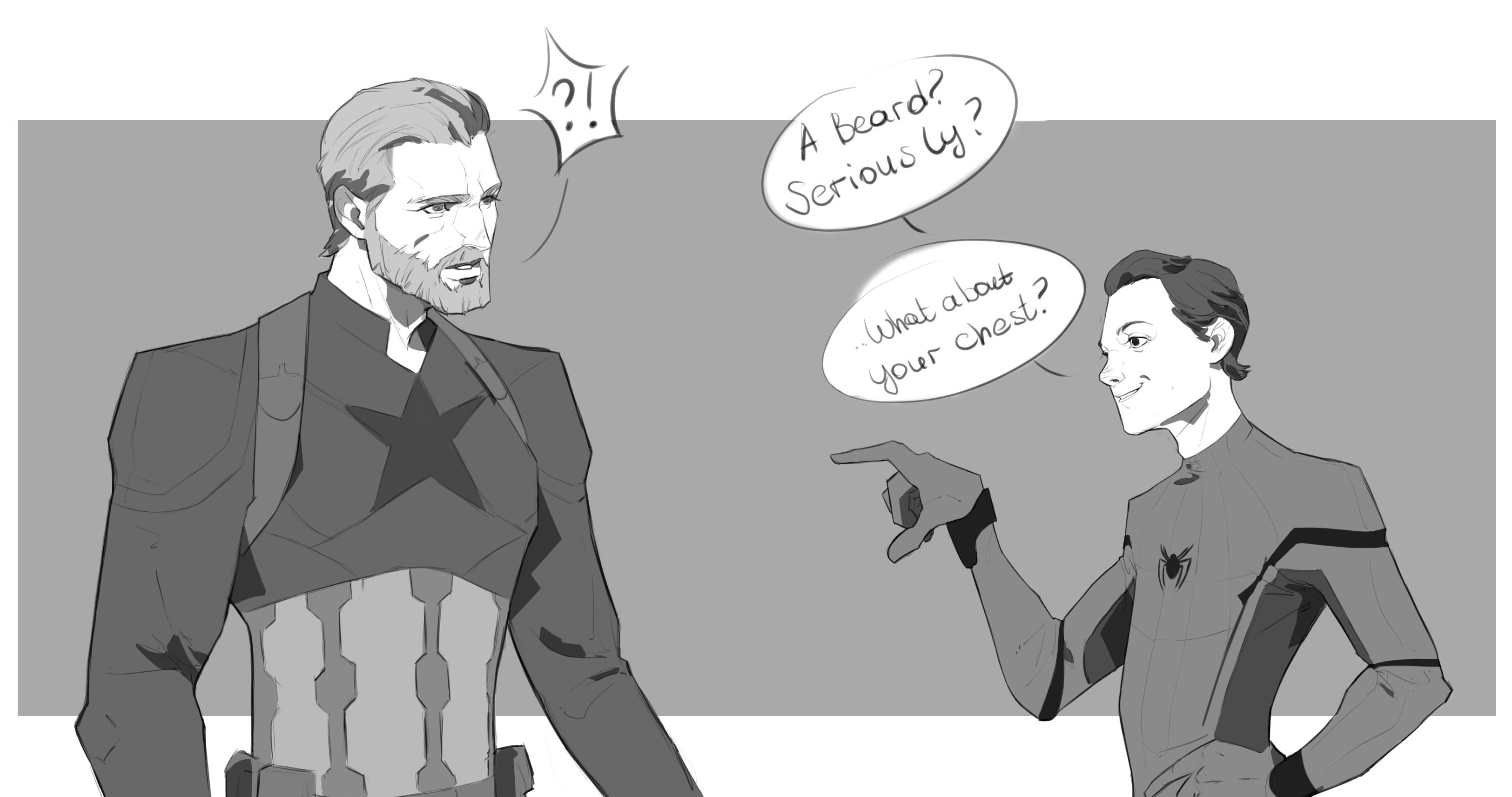 Cap and spiderman