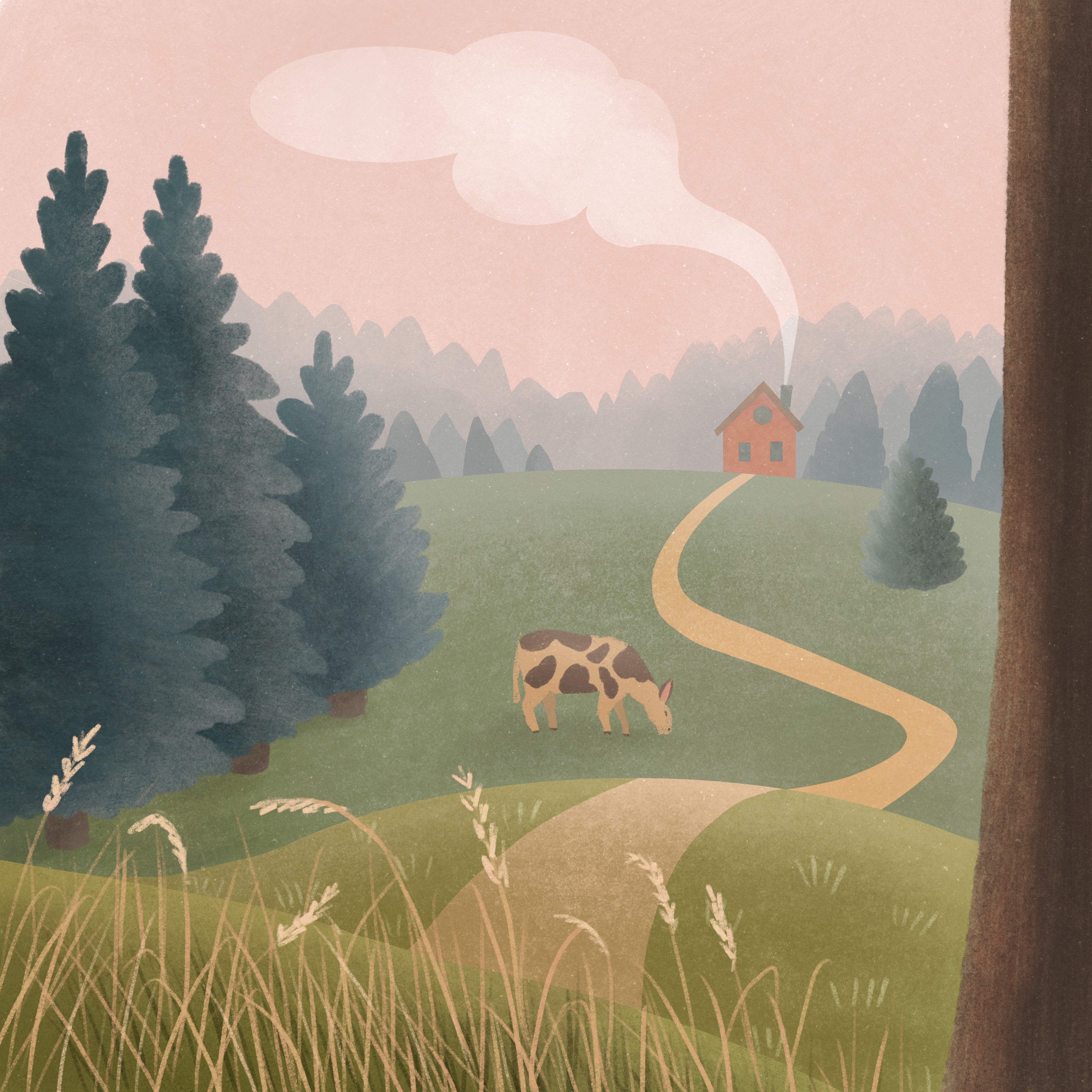 Cottage in pink