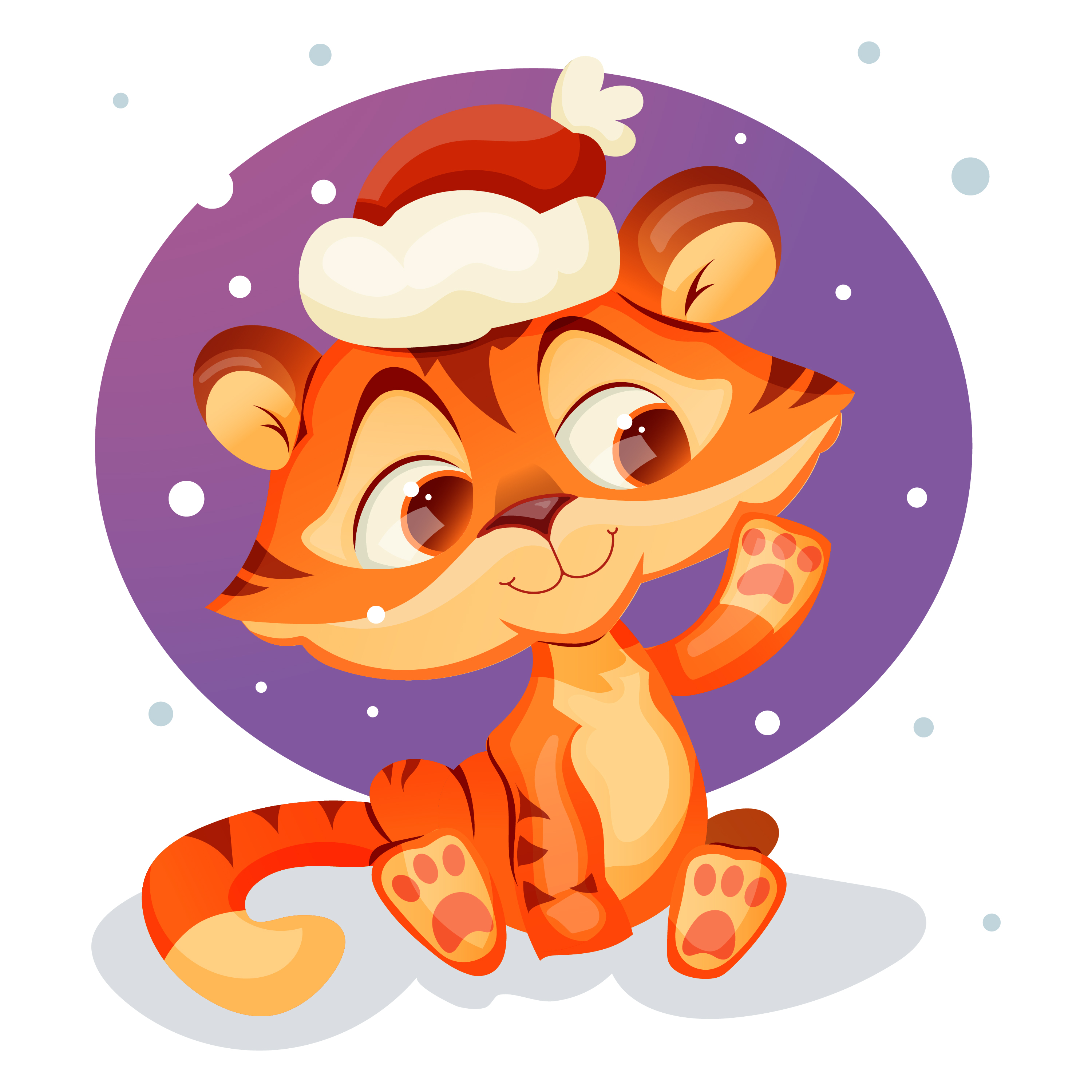 Little tiger in cartoon style