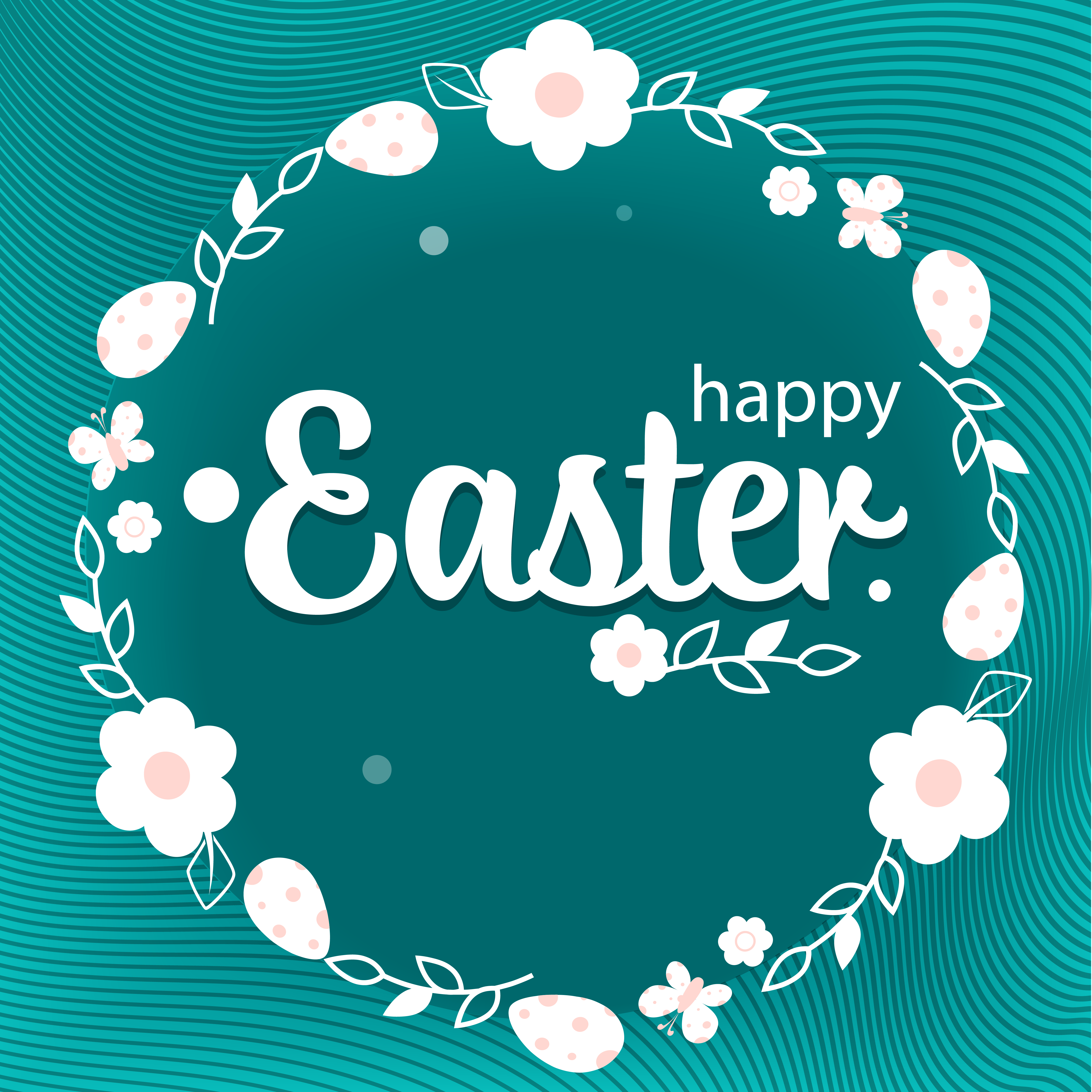 Happy easter. a wreath