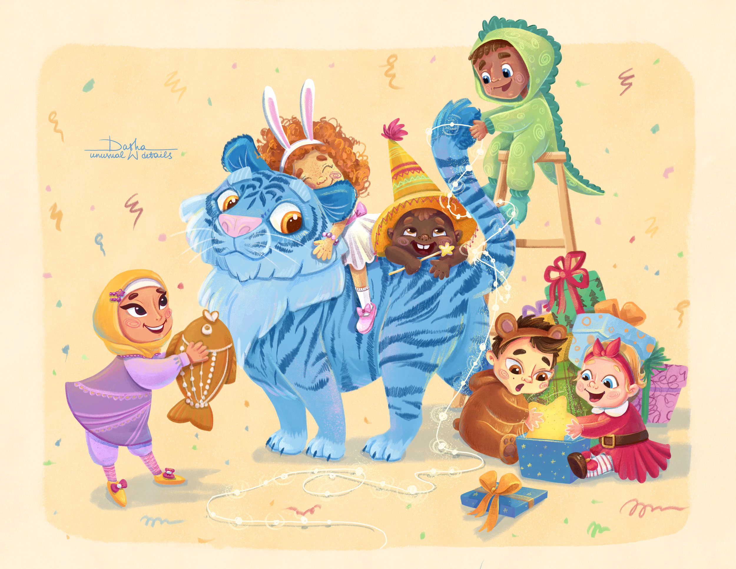 Children and tiger