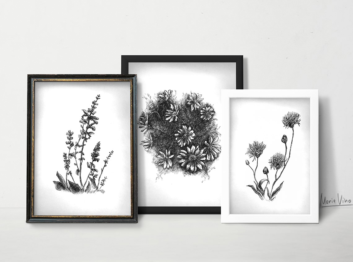 Create an stylish ink drawing  1 