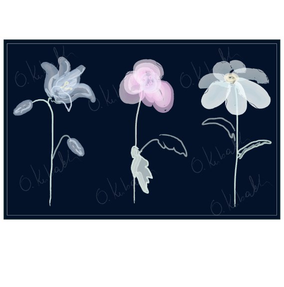 Watercolor flowers. illustration. cover. print.
