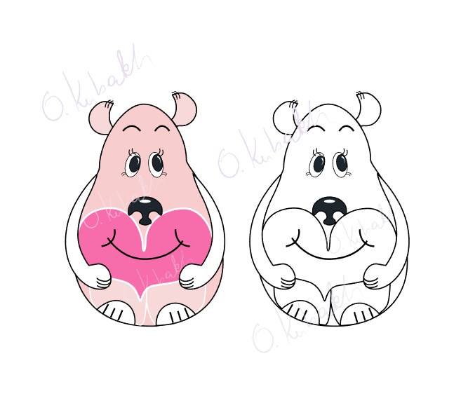 Coloring book. bear. illustration. toys.