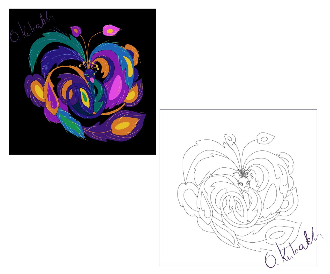 Line art. coloring book. fairy bird.