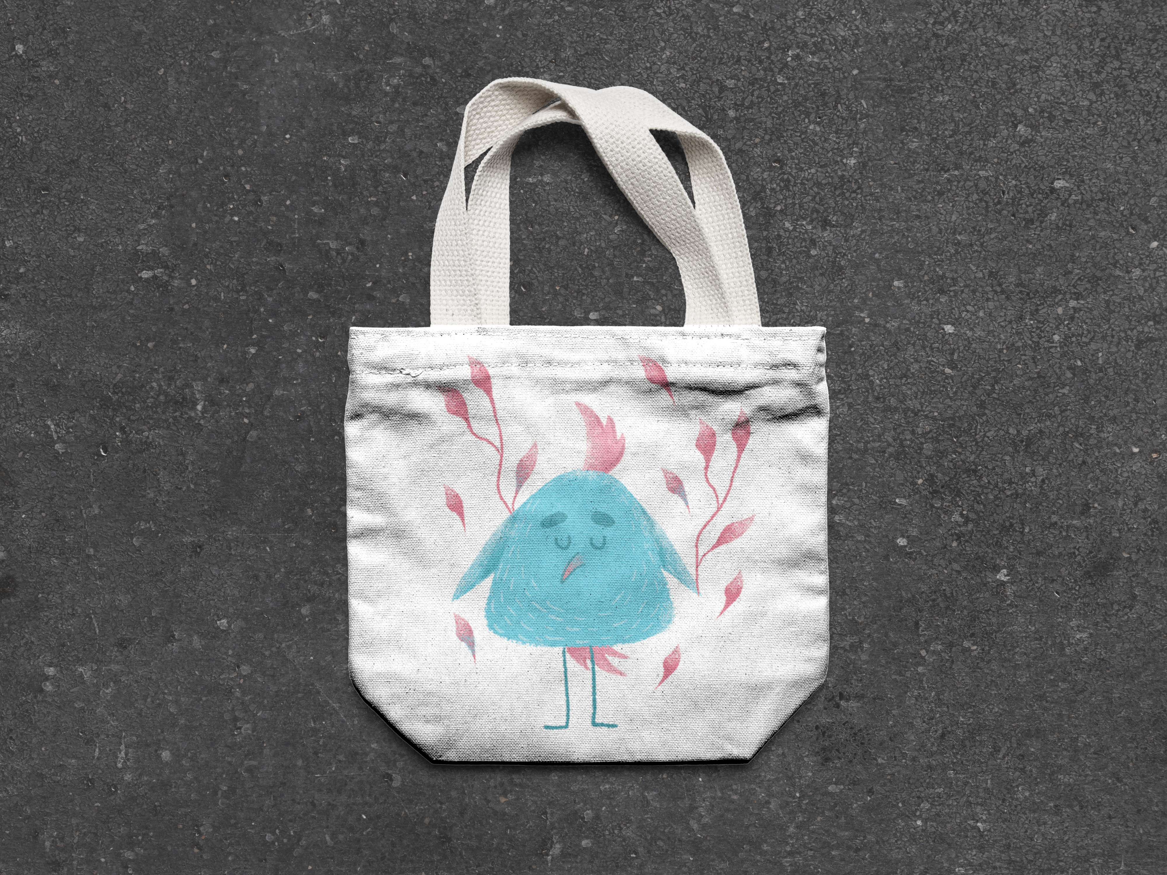 1 small canvas tote bag mockup