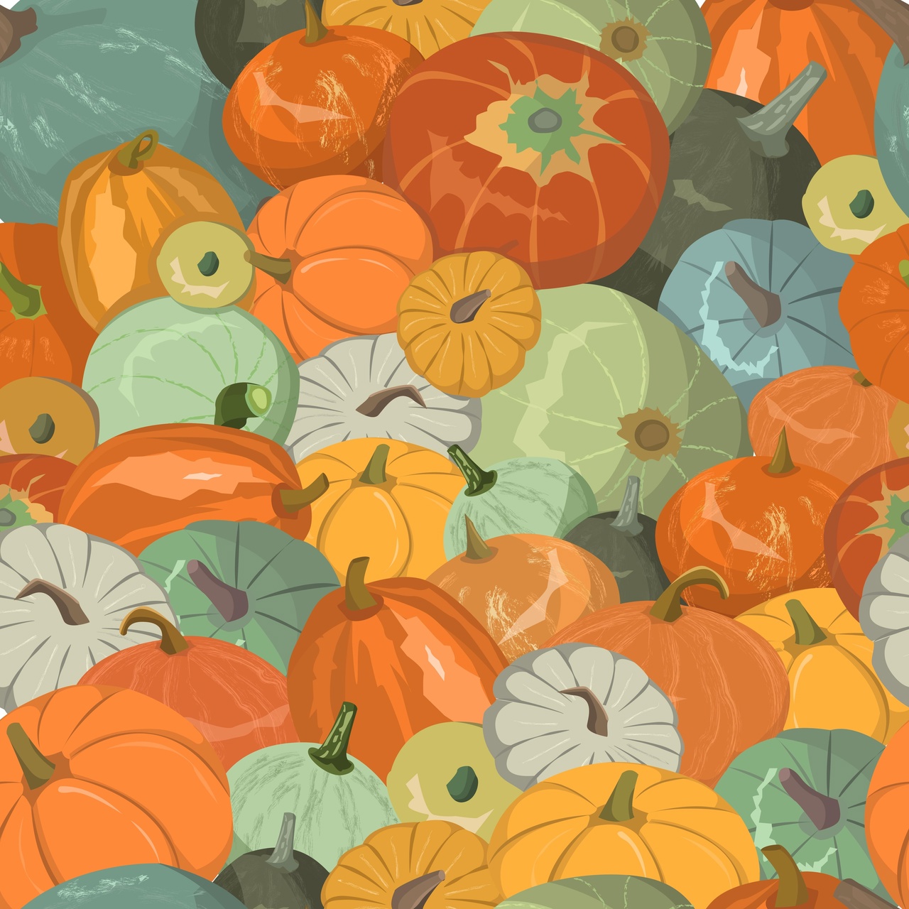 Pattern with pumpkins
