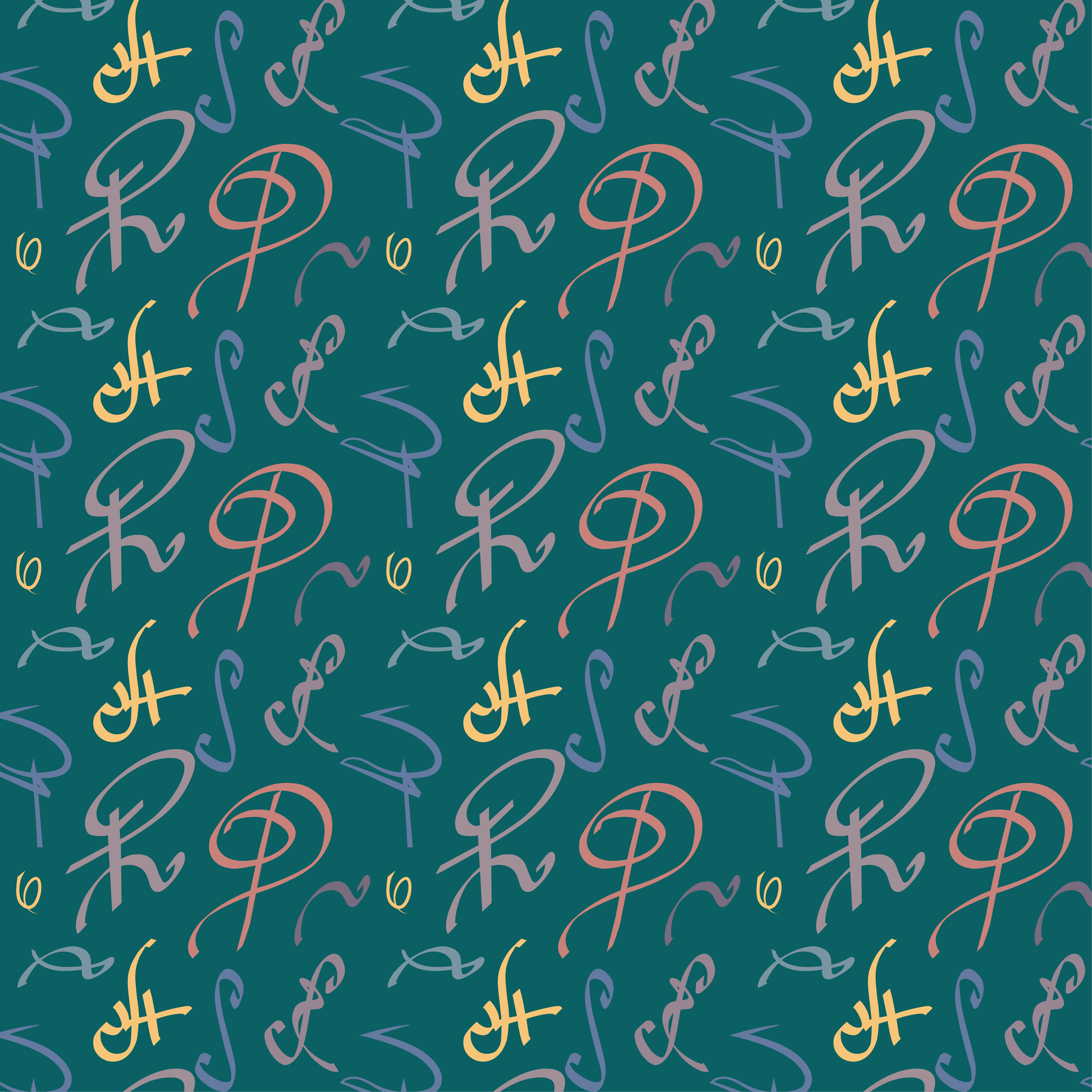 A pattern of calligraphic signs and letters 2