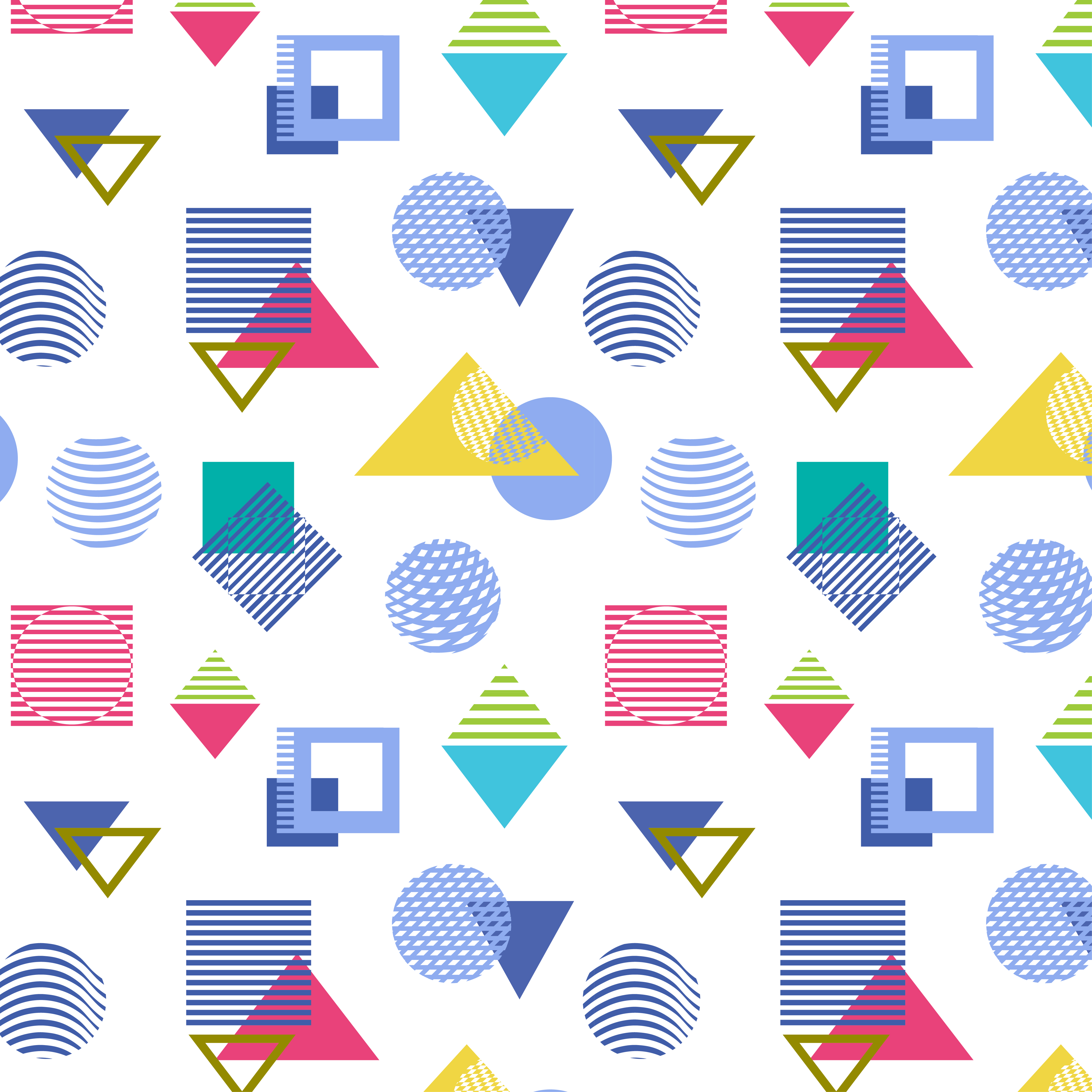 A pattern of multicolored geometric shapes