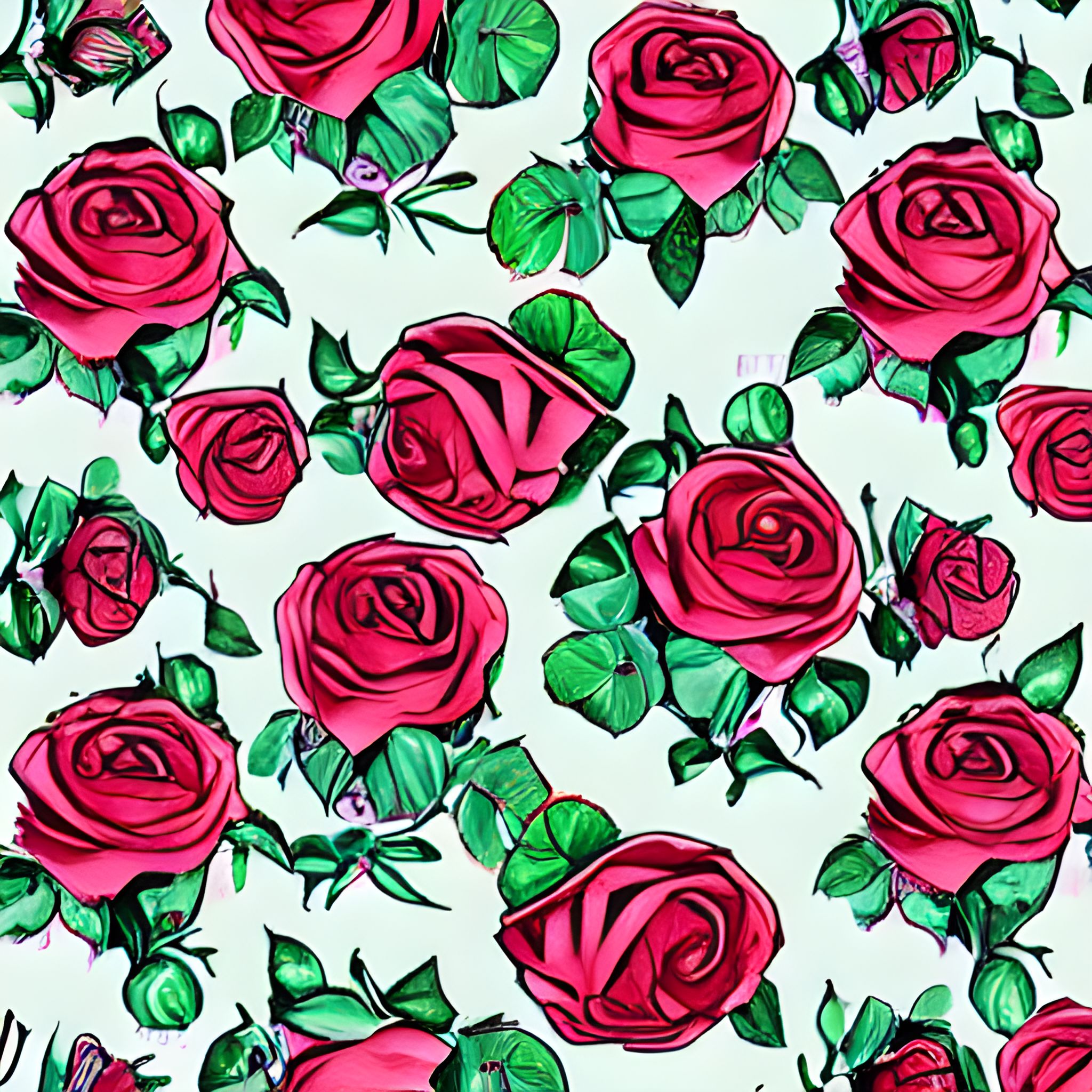 Beautiful roses in hand drawn color 1668525766367