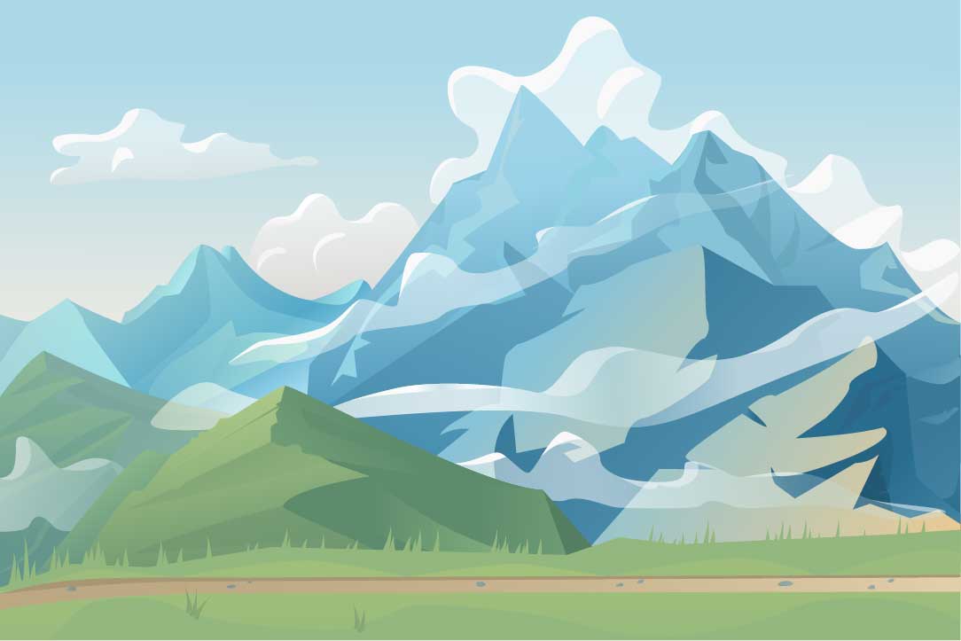 Mountains and road in the foreground  converted 