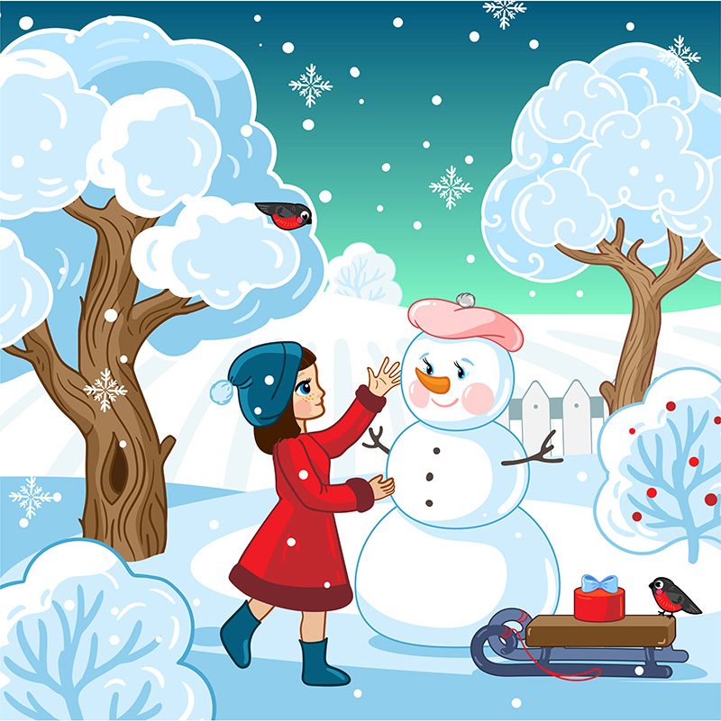 Girl snowman web