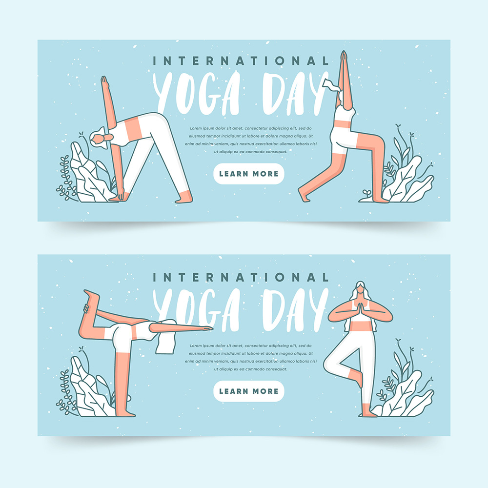 8 blue yoga banner