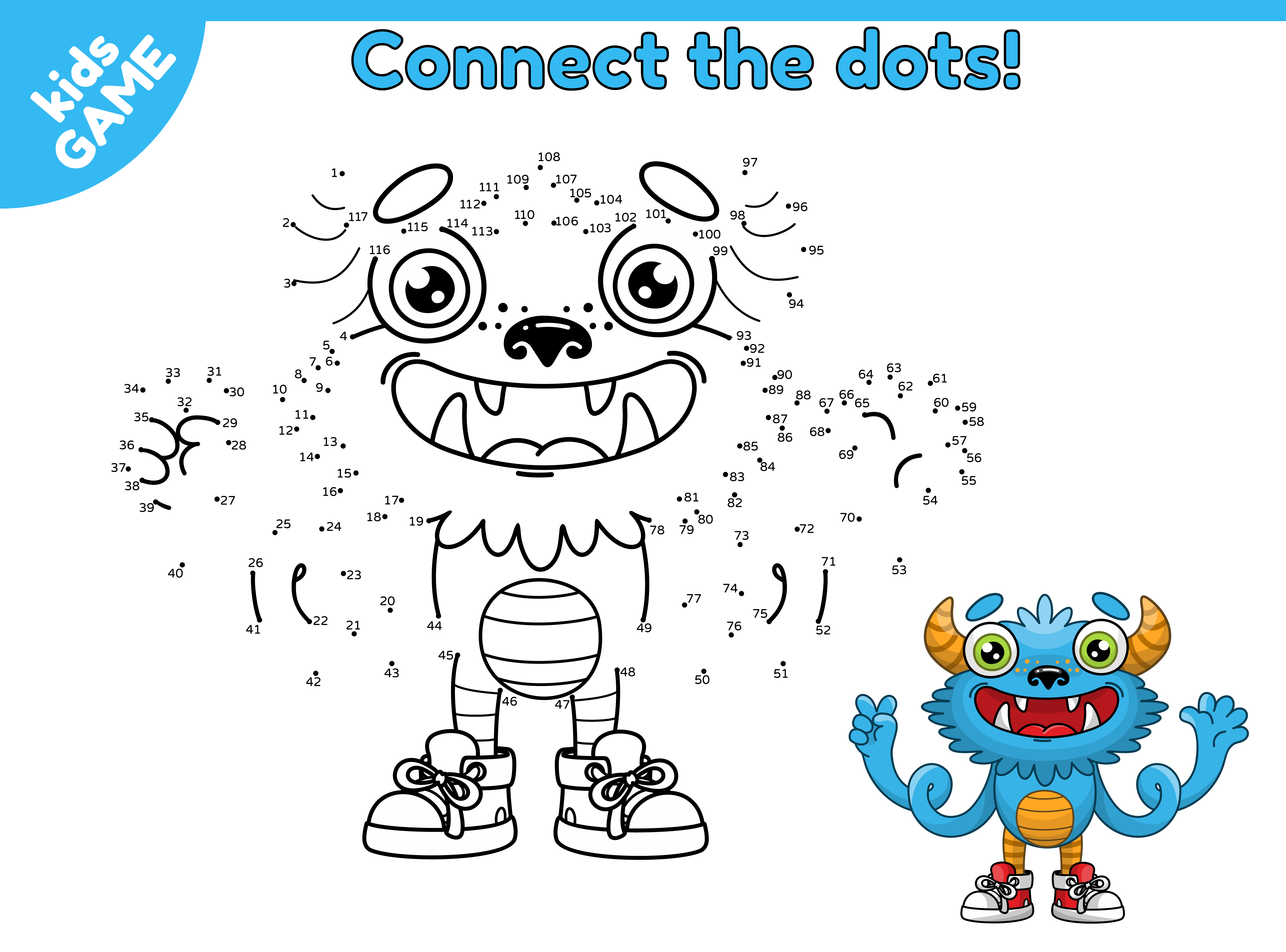 Game dot to dot cartoon monsters 4  %d0%97%d0%b0%d0%b3%d1%80