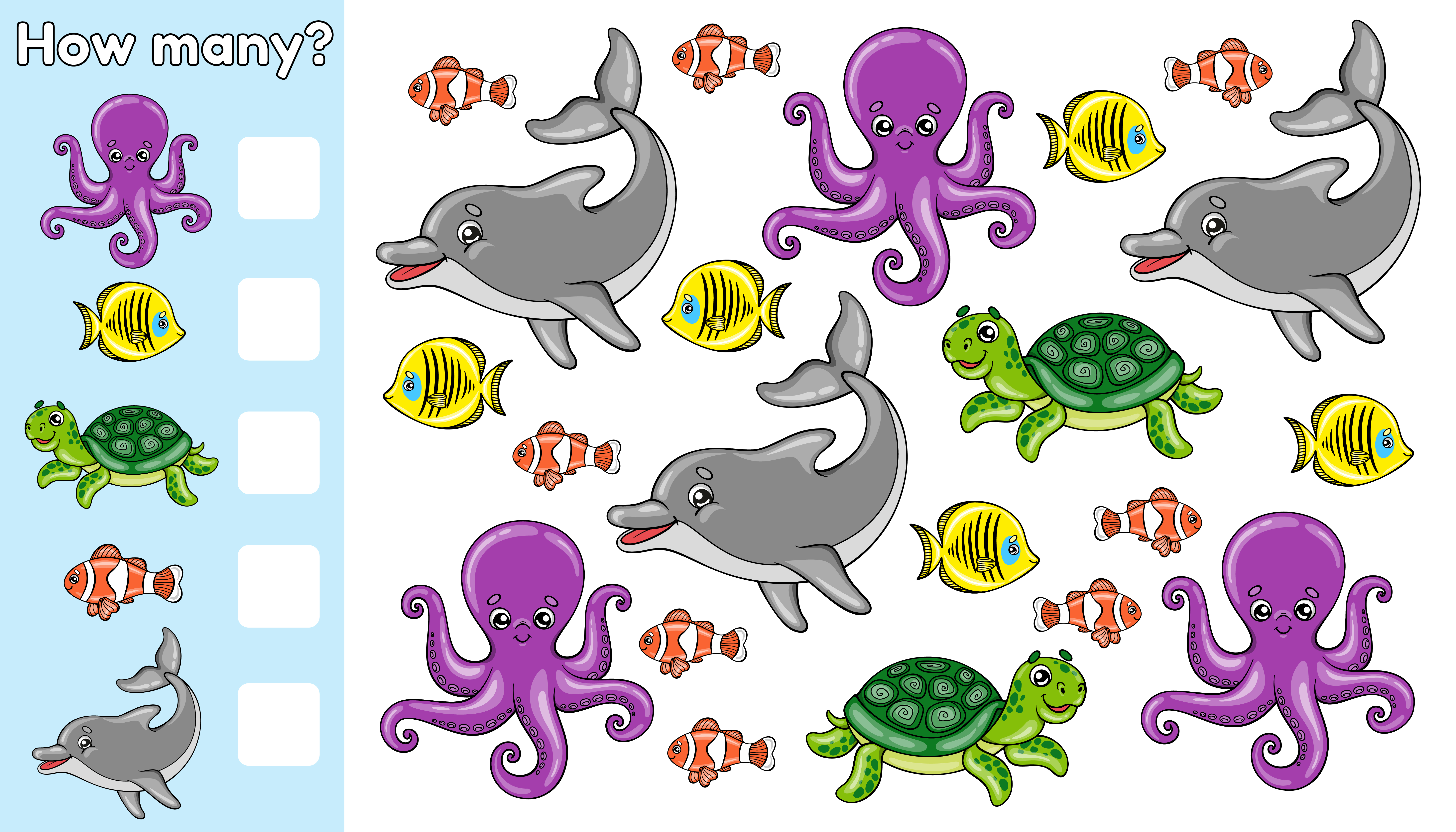 Counting game how many sea animals 1 %d0%97%d0%b0%d0%b3%d1%80