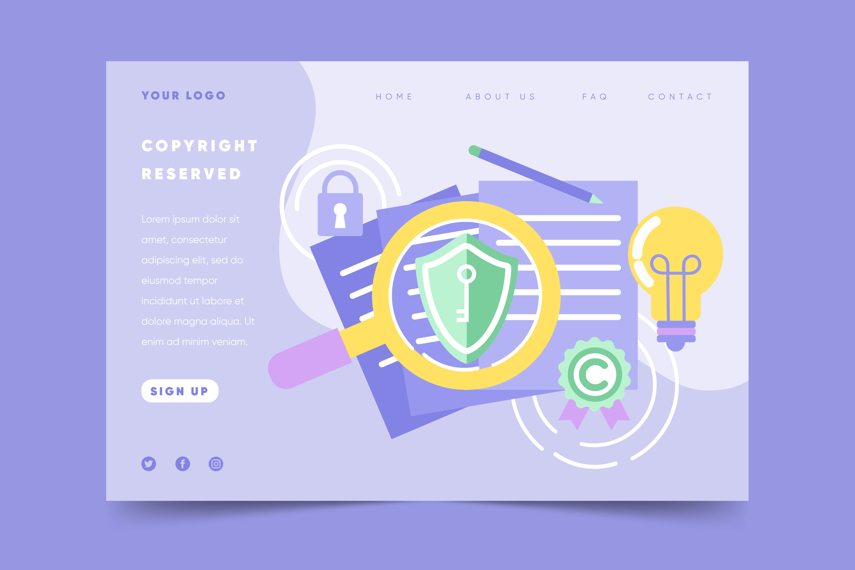 10 copyright landing page