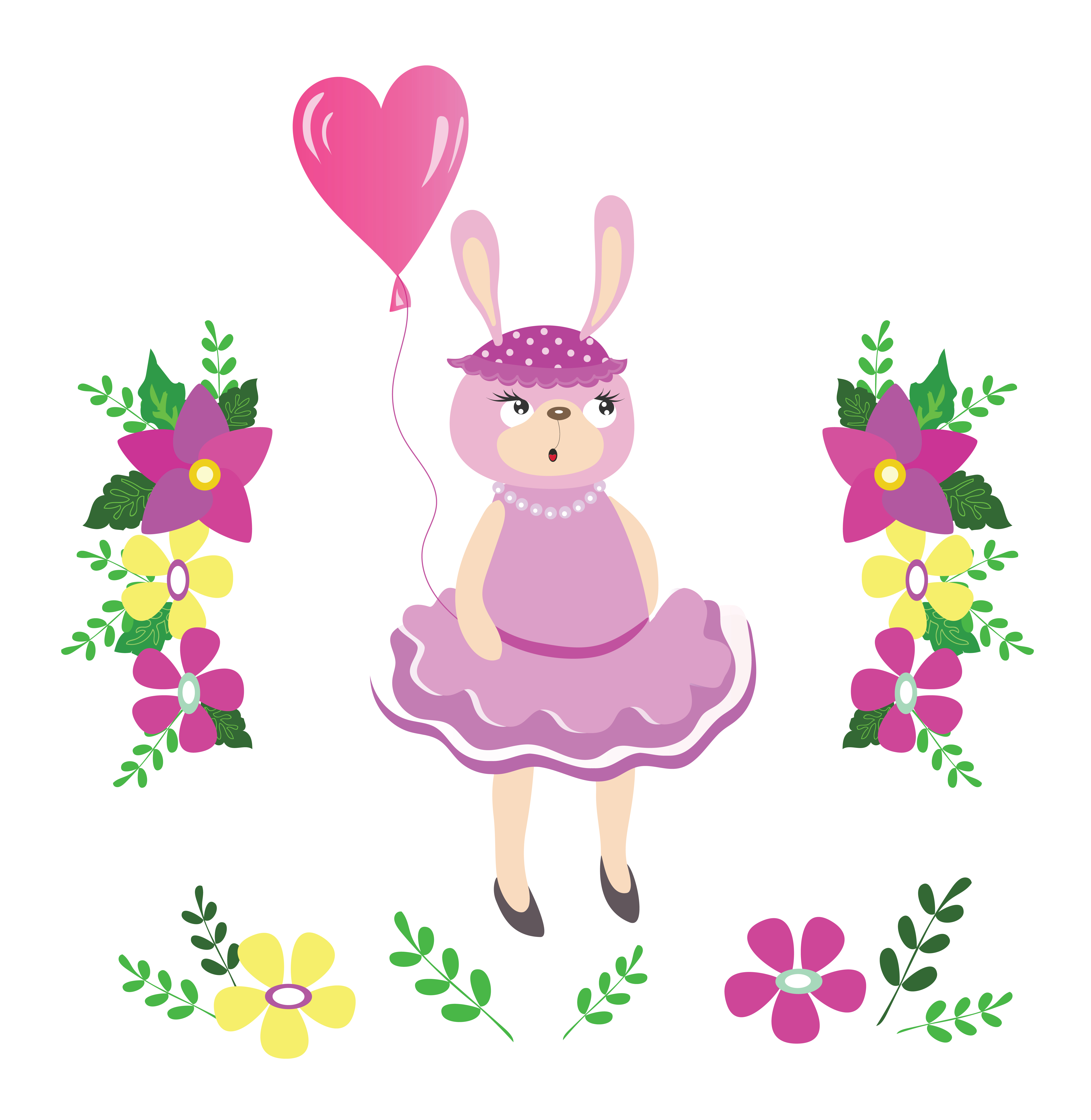 Hare and flowers
