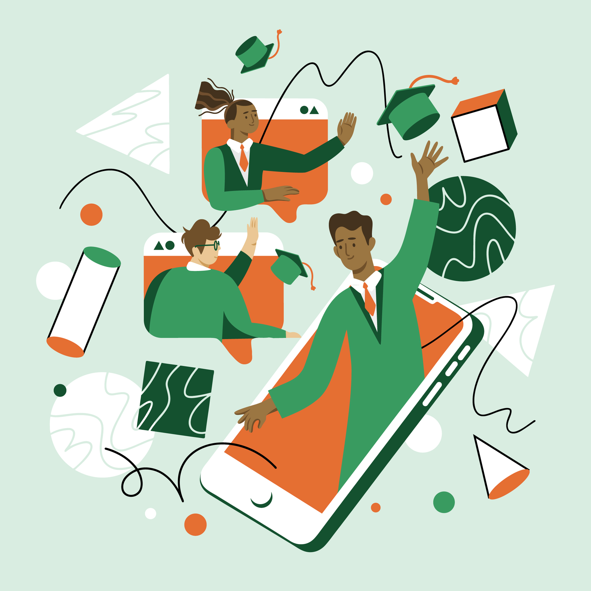 Graduates online smartphone