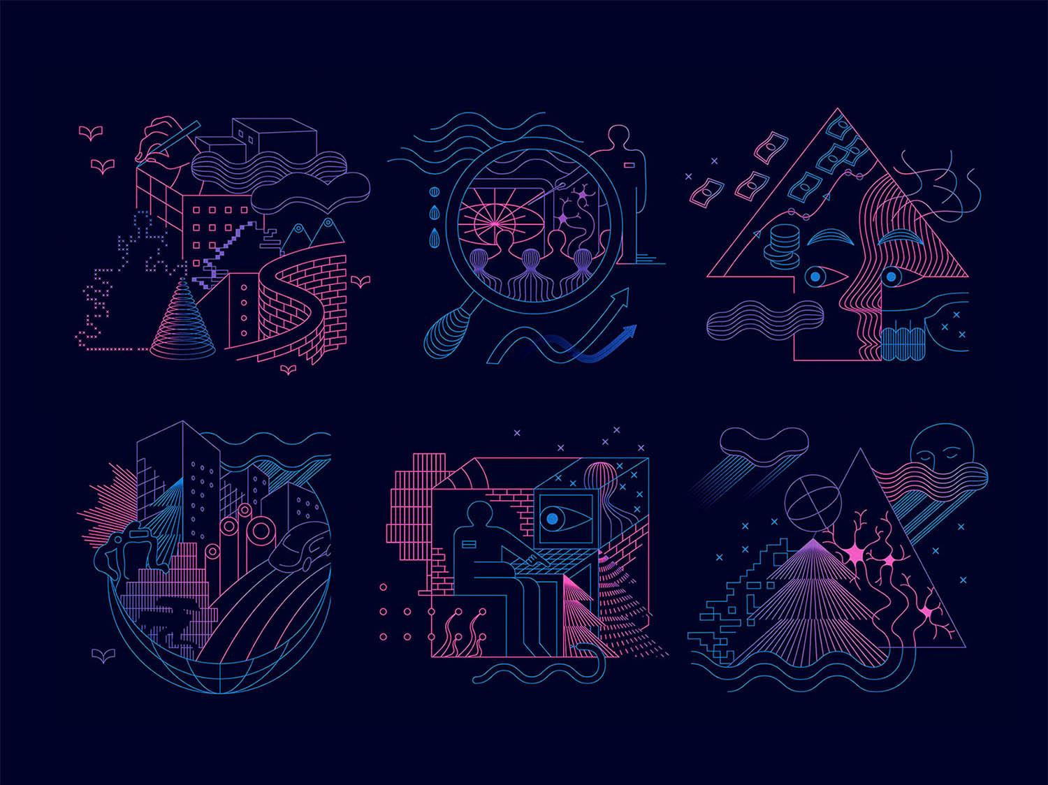 Futuristic lines print