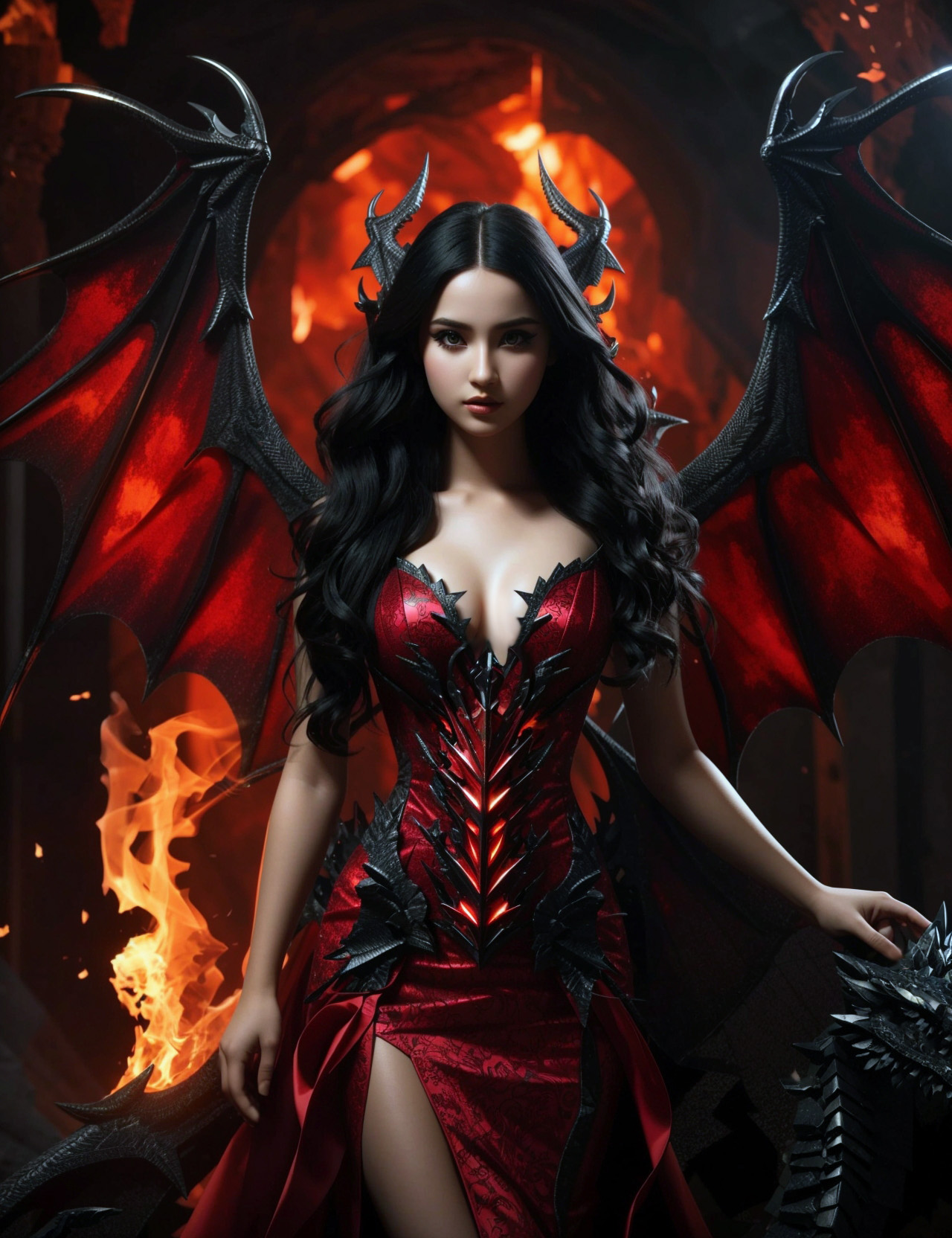 Absolute reality v16 a majestic fire dragon queen with fireing 0