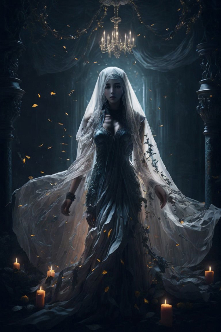 1%d1%8300301 4133989581 a masterpiece  a mysterious girl in an ancient castle under a veil