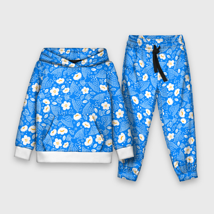 People 6 childrens suits with hoodie fullprint front white 700