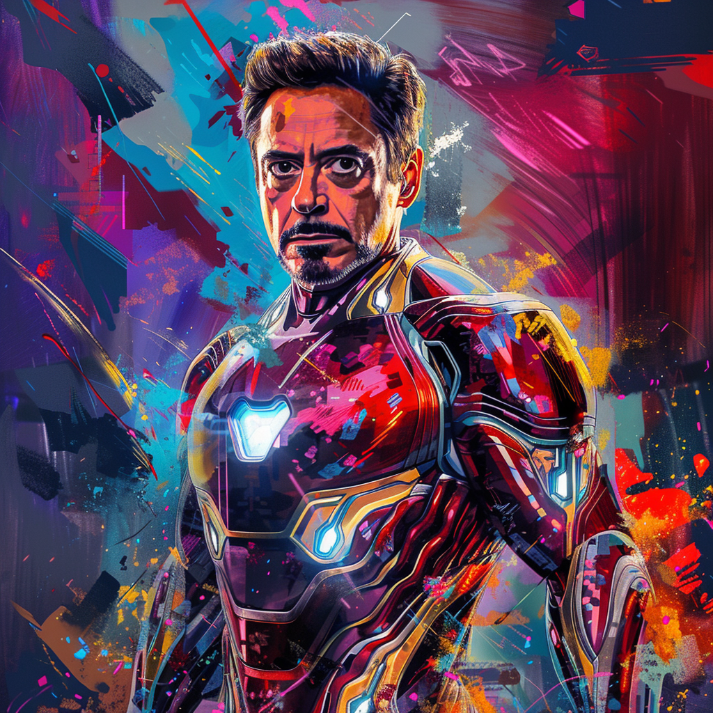 Nubiys a vibrant digital painting of robert downey jr. adorned  54bb855a 5544 417c a788 264c5446fbb9