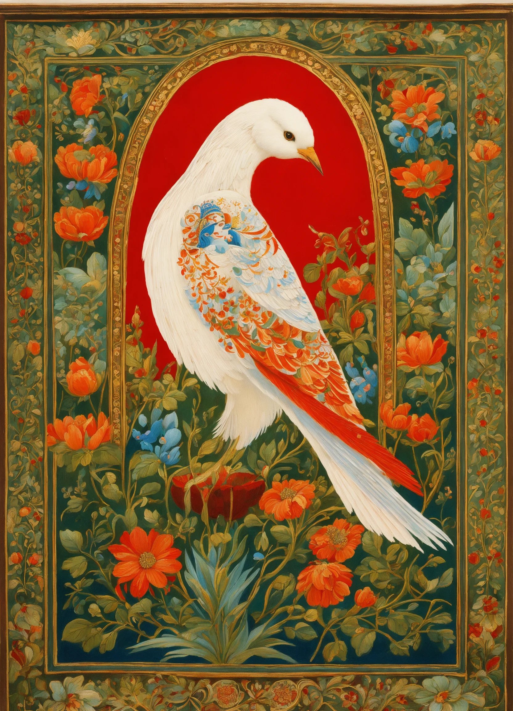 Magical white bird with big wings bird body in whi 11 
