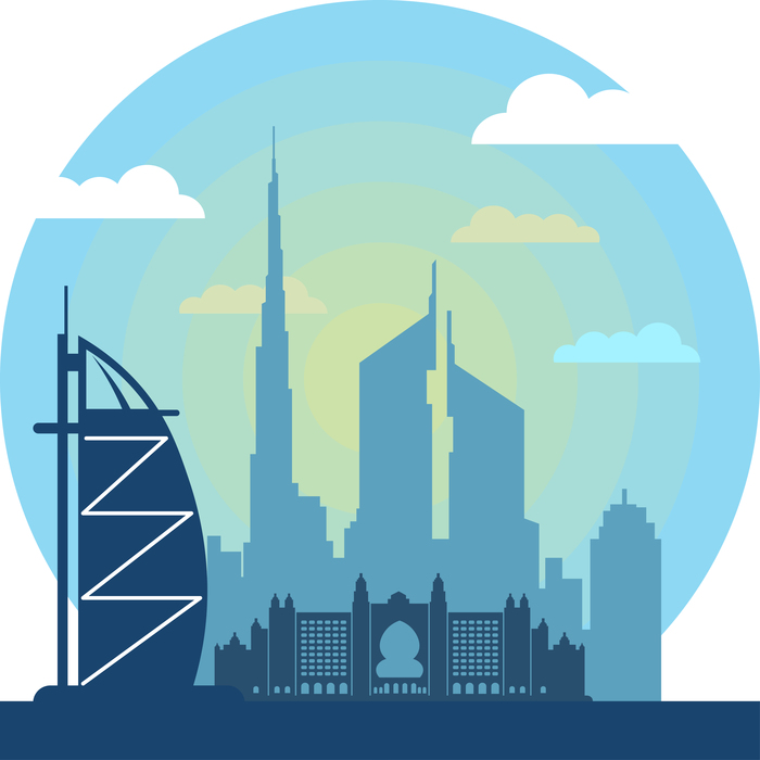 Main dubai silhouette