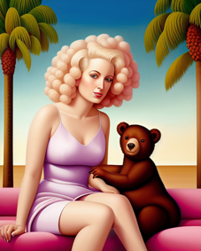 Pink bear floss dream under the palms by cath