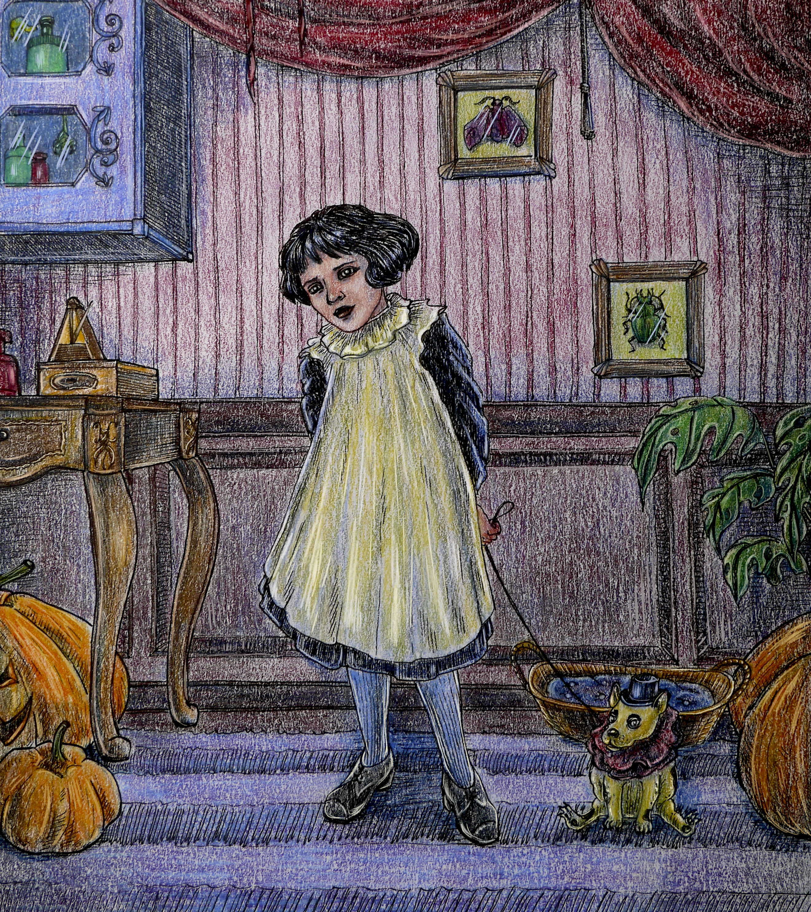 Girl in mansion