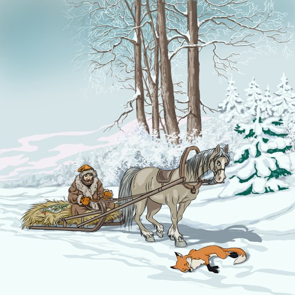 Fox and wolf