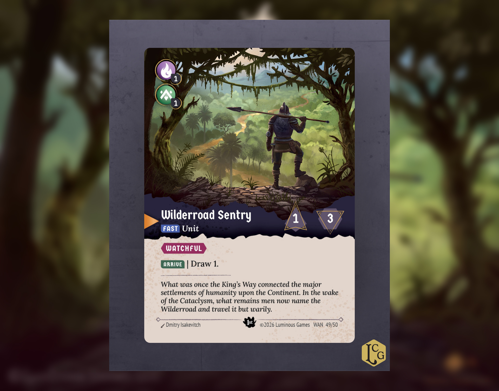 Luminous wilderroad sentry card