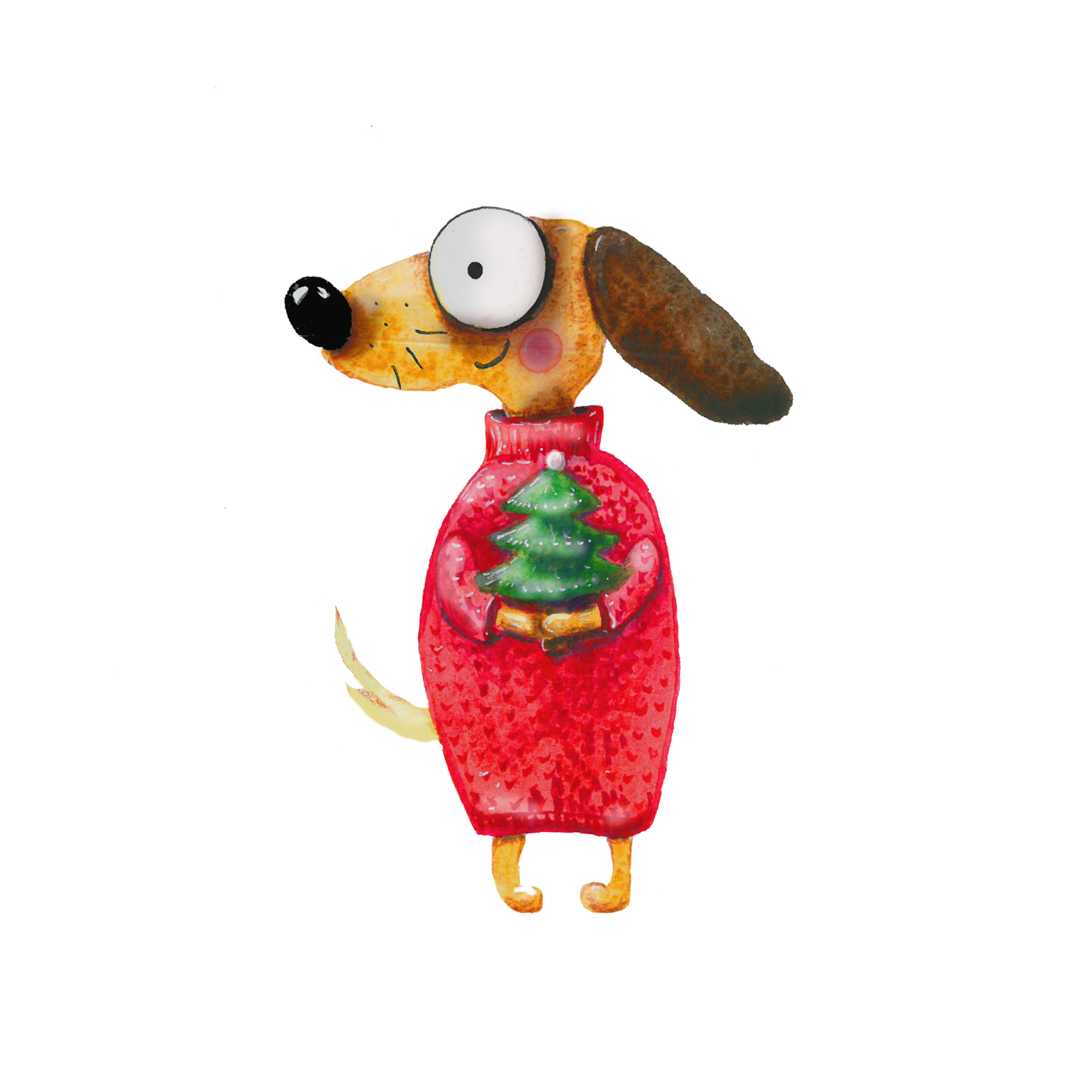 Dog new year santa treez