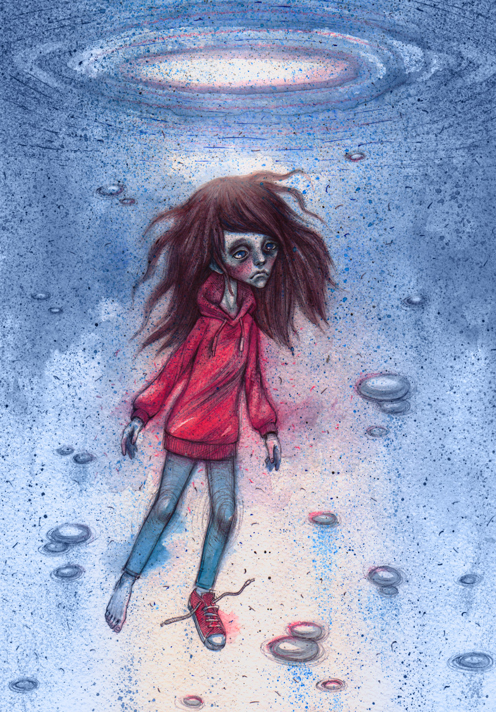 Girl under water
