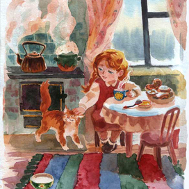 Girl and cat